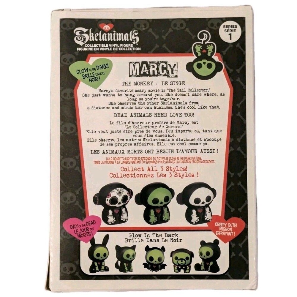 Skelanimals Marcy Monkey Glow in the Dark Vinyl Figure Series 1 New in Box - Picture 3 of 8